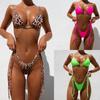 Women's Swimsuit Solid Bikini Sexy Side Tie Thong Brazilian Beachwear Bathing Suits