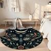 Moth Round Floor Mat Suitable for Kitchen Foyer Game Room Living Rooms Anti-slip Round Rug Decorate Offices Perfect Gift for Friends Family