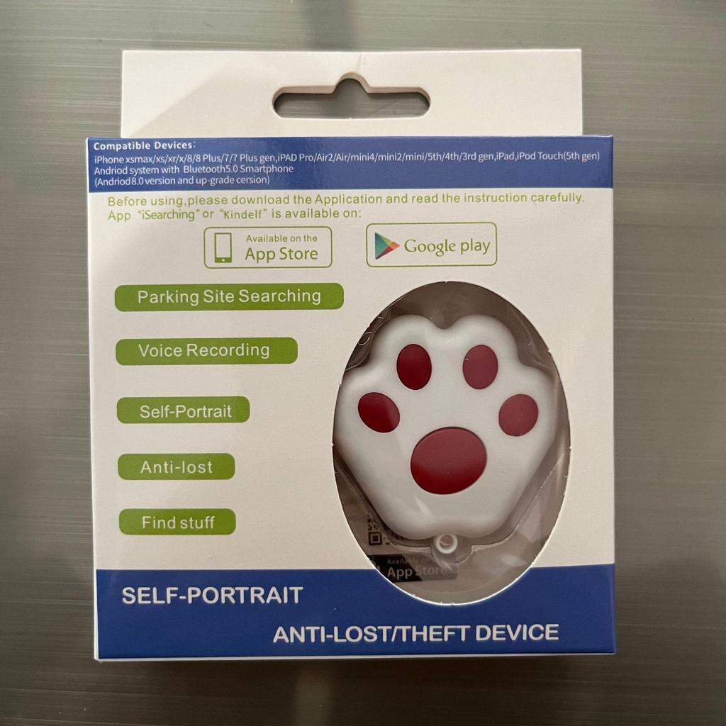 Умный Bluetooth-искатель ключей и кошелька в виде кошачьей лапы с двусторонним позиционированием.