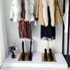 Rectangular Wooden Mannequin Display Stand with Foot Pedal for Clothing and Shoe Stores