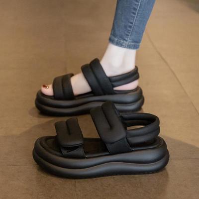 Женские сандалии на толстой подошве в стиле «хлеб» - Летняя повседневная спортивная пляжная обувь, Новинка 2025 года, Римский стиль для студентов.