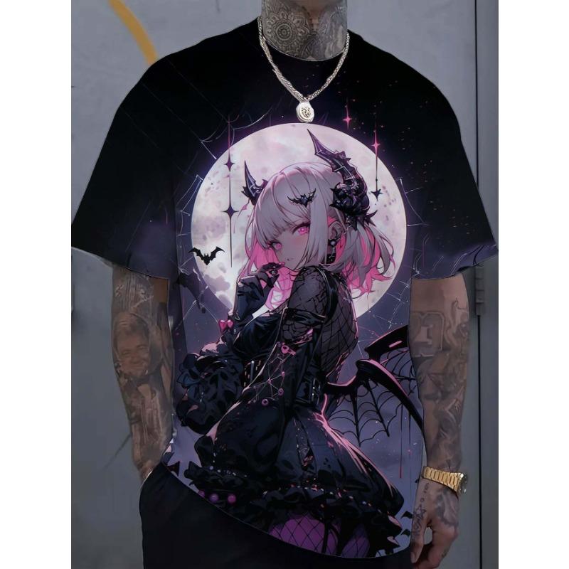 Футболка с рисунком девушки-татуировки из мультфильма, 3D-принт, мужская, большой размер, толстовка для мужчин, Bad Girl Harajuku, короткий рукав, футболка