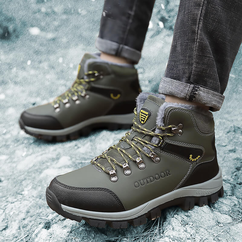 Осень и зима плюс бархатные зимние ботинки плюс размер северные теплые высокие ботинки с хлопковой подкладкой ботинки для скалолазания ботинки для путешествий походные ботинки