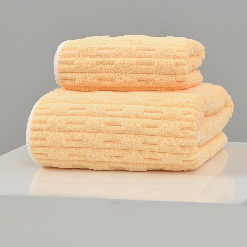 2-Piece Soft Absorbent Coral Fleece Bath Towel Set for Adults - Thickened & Quick-Drying