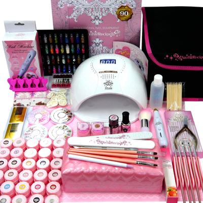 Стартовый набор для гелевого маникюра NailRecipe, 324 предмета, 30 цветов, машинка и набор инструментов