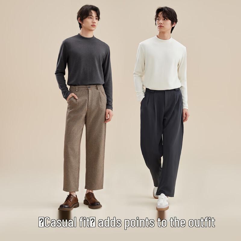 FUNIBAOLUO Men's Wool Modal Mid-Collar Top