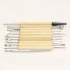 11 Piece Clay Tools Set Metal Tipped Clay Sculpting Tools with Wood Handles Ideal for Cleaning and Creating Decorative Effects On Clay Surfaces