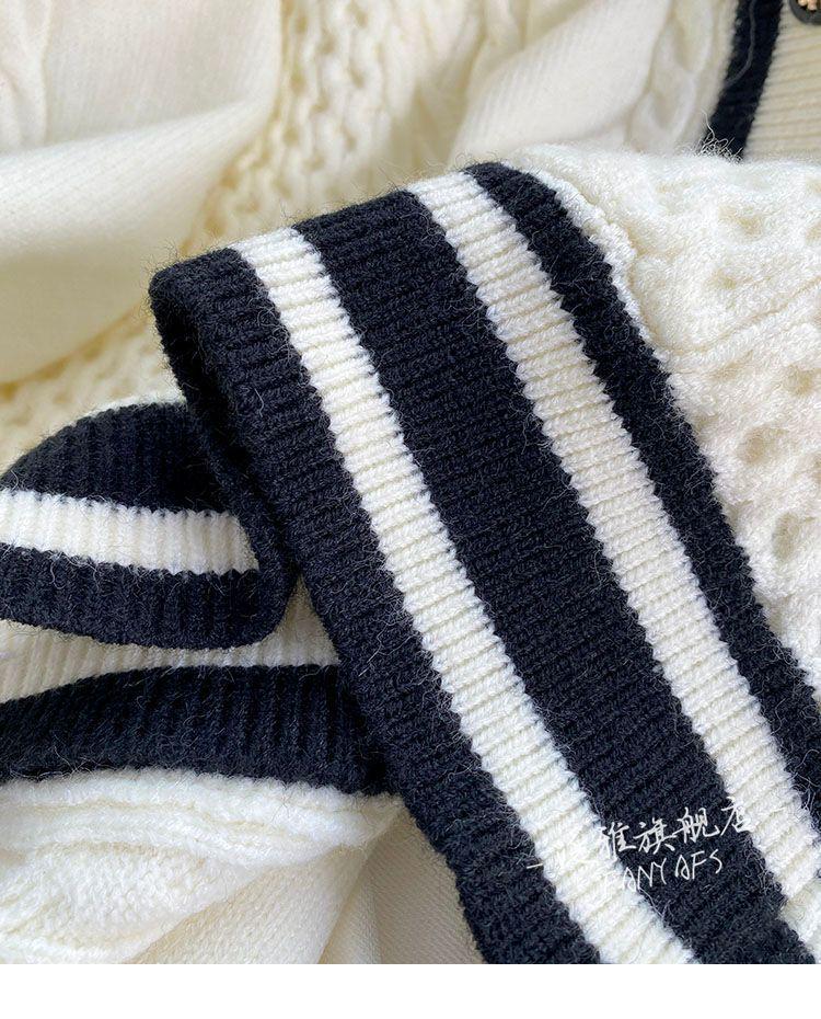 Женский вязаный кардиган средней длины в студенческом стиле - Коллекция Осень/Зима 2025