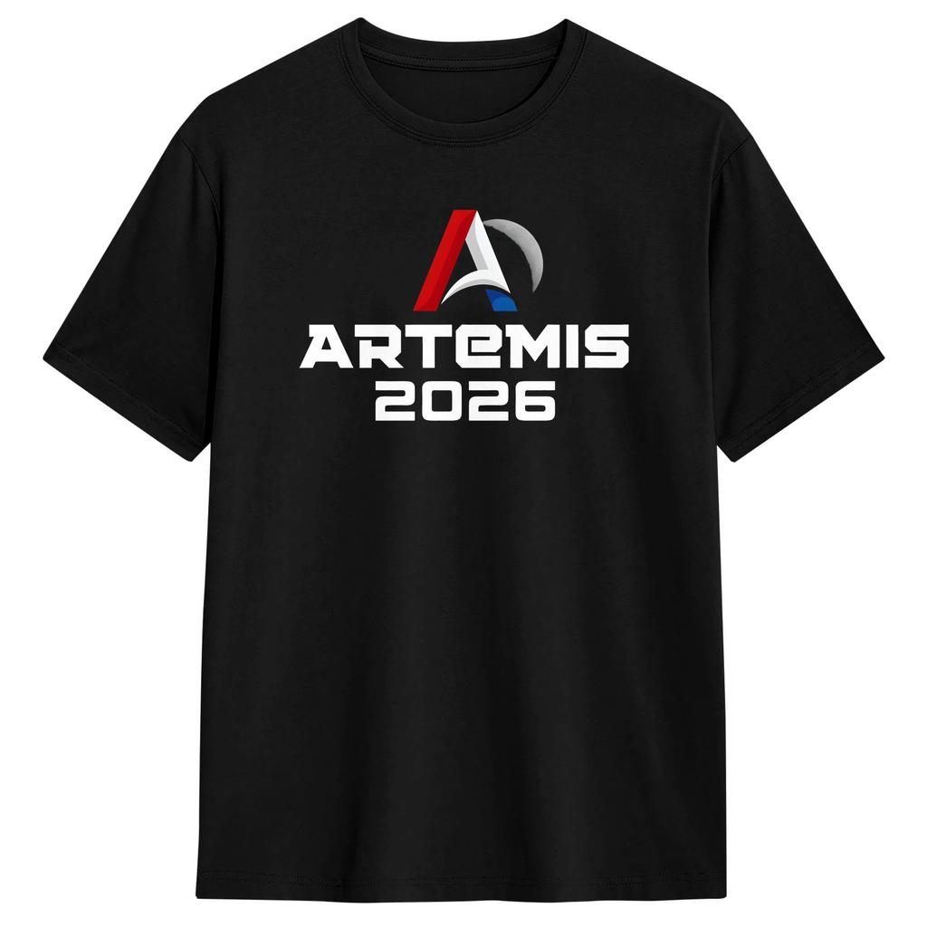 Artemis Mission Logo T Shirt Summer Cotton TShirt for Couple Design Tee Shirt Vintage New Unisexs Clothing Womens T Shirt