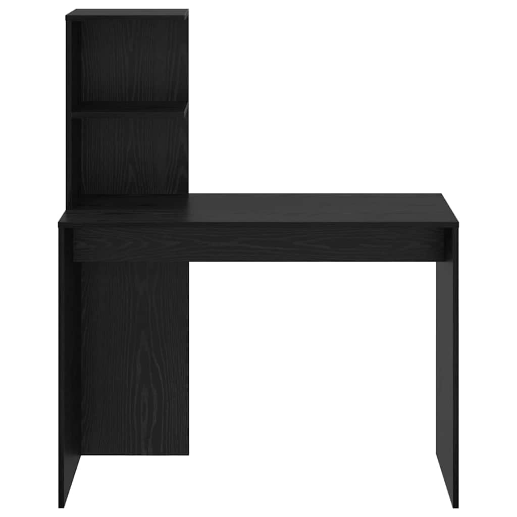 Desk with Shelf Black Oak Effect 102 x 50 x 124 cm