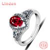 Lindon Classic 925 Sterling Silver Zircon Ring Ladies Jewelry Wedding Promise Party Gift