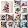 Merry Christmas Nora Cat Pillowcase Printing Series Home  Square Office Cushion Cover
