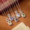 S925 Sterling Silver perfume Bottle Necklace Women's European and American Style Luxury High Sense Natural Crystal Fashion Gift