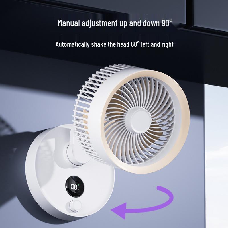 2025 Circulating Fan: 100-Speed Stepless Control, Rechargeable, Portable, Wall-Mounted Desktop Fan