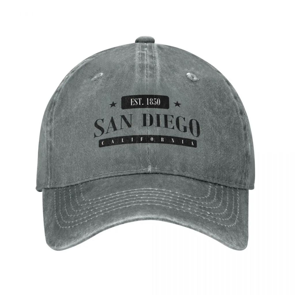 San Diego Est Standard Black Baseball Cap Anime Hat Ball Cap golf hat genuine sailor cap for Unisex Golf Wear Unisex Womens