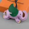 Animal PU Leather Hanger Car Keyring Bag Pendant Trendy Flying Wings Elephant Keychain  Women