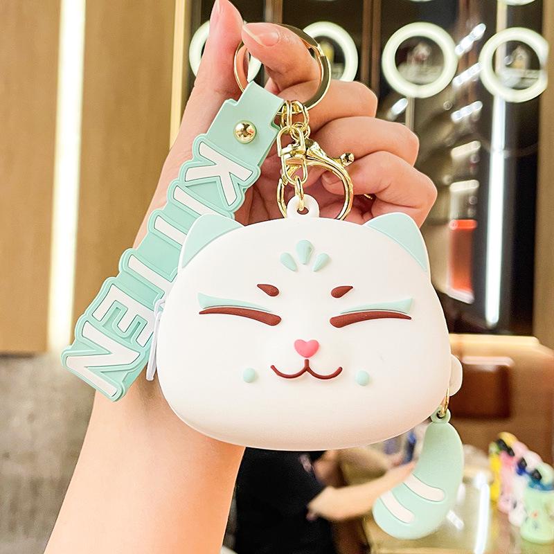 Мини Кошечка удачи Кошечка монета брелок и сумка для наушников подарок