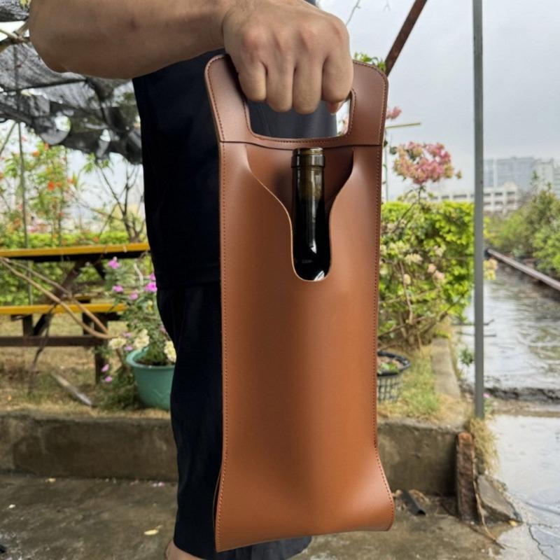 Leather Wine Bag Wine Gift Bag Bottle Carriers Perfect for Wine Tasting Parties