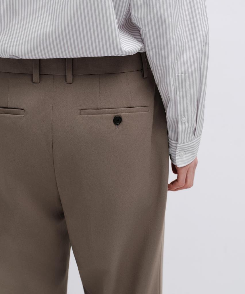 MUSINSA STANDARD Wide Hidden Banding Slacks [Dusty Beige]