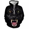 Весенне-осенний сезон, новый уличный тренд, 3D цифровой принт головы волка, мужской повседневный свитер с капюшоном и длинными рукавами