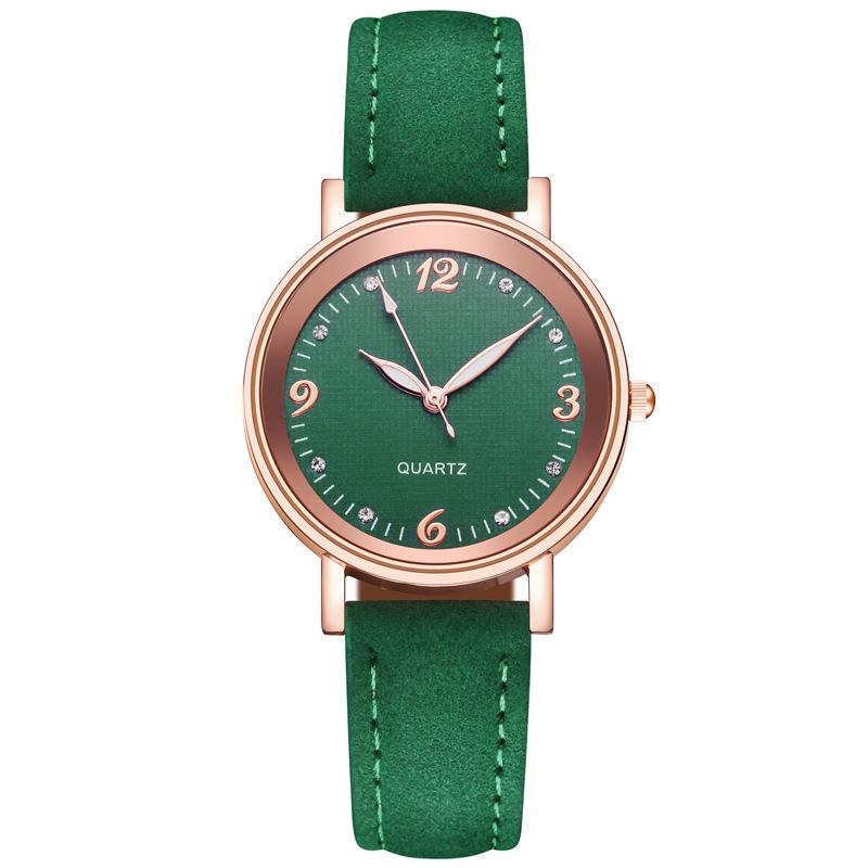 Arabic Dial Watch Women's Casual Leather Band Analog Quartz Watches