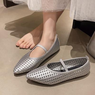 Мода Мода Ремешок с пряжкой Женские балетки Мэри Джейн Новые 2025 Женские Туфли на плоской подошве Дышащая сетка Женские балетки