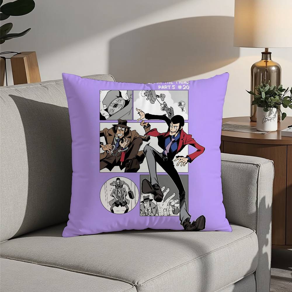 A-Arsene Lupin The Third Pillow Case Sofa Decorative Home Double-sided Printing Short Plush Cushion Pillow Cover Holiday Gift