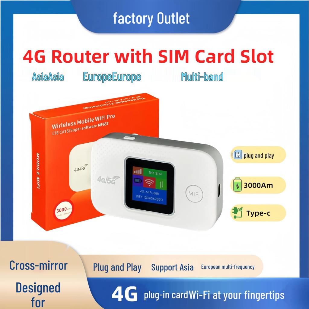 Портативный 4G WiFi-модем: Высокоскоростной UFI для Азии, Африки и Европы с картой-вставкой для Филиппин