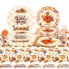 Spot Thanksgiving Harvest Festival Turkey Festival Party Tableware Set Paper Plate Cup Paper Towel Tablecloth Knife Fork Spoon