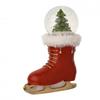 Regal Tidings Ice Skate Snow Globe with Christmas Tree - Red