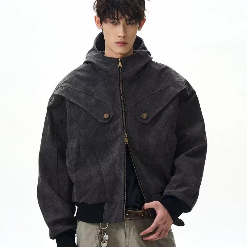 Мужская ретро-куртка Харрингтон с заклепками - Повседневная свободная посадка для весны и осени