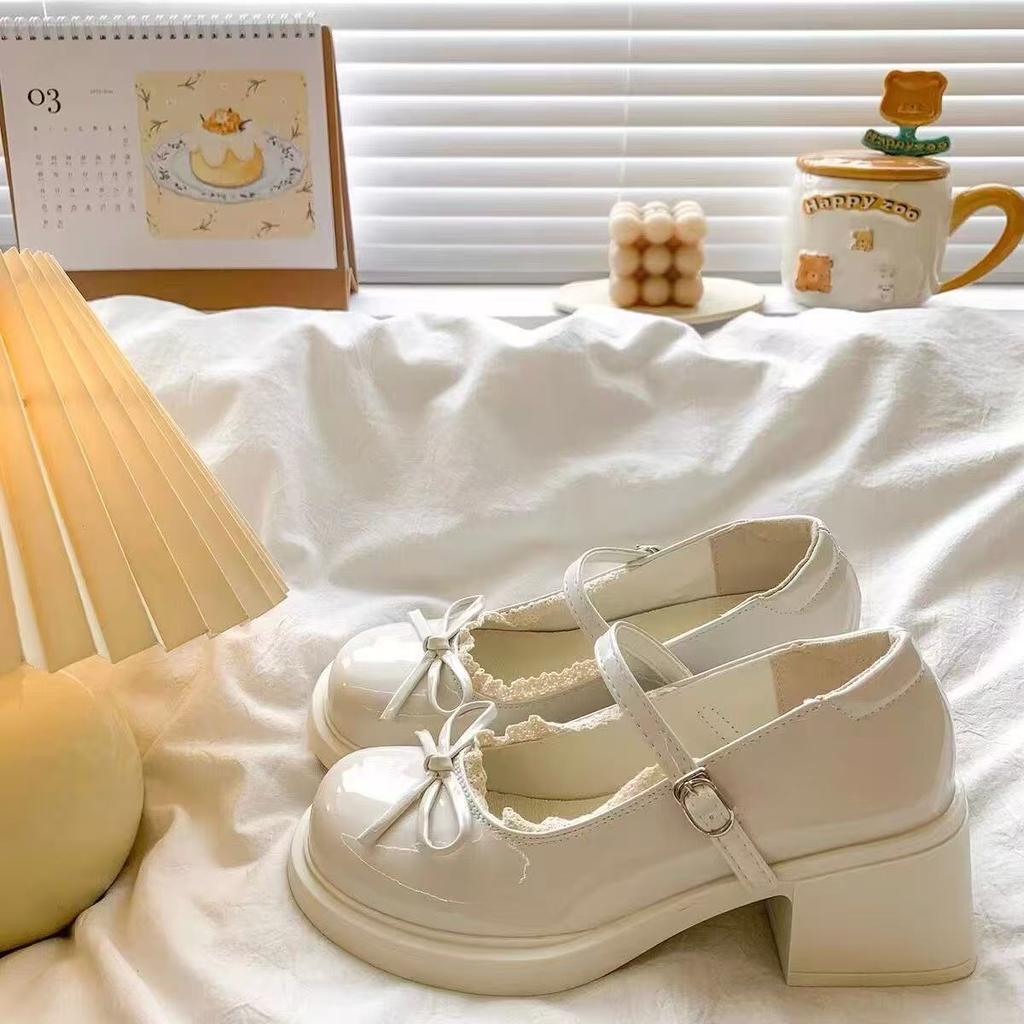 Японская одинарная обувь женская летняя новая с бантом Мэри Джейн увеличивает высоту маленькие кожаные туфли женские