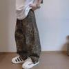 2024 Men's Retro Leopard Workwear Pants - Casual Loose Fit for Spring and Autumn
