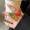 Geometric Insect Drip Oil Ring Korean Style Chunky Enamel Ring Personality Enamel Fruit Ring  Gift