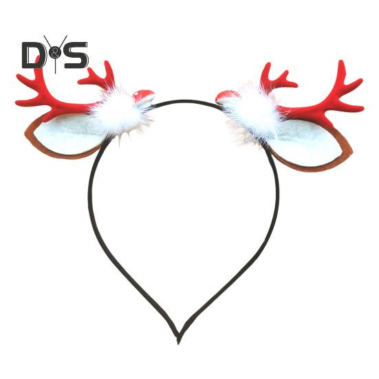 Реалистичная повязка на голову с оленьими рогами для взрослых и детей, мягкая ткань, прочная конструкция, рождественский обруч для волос с оленем