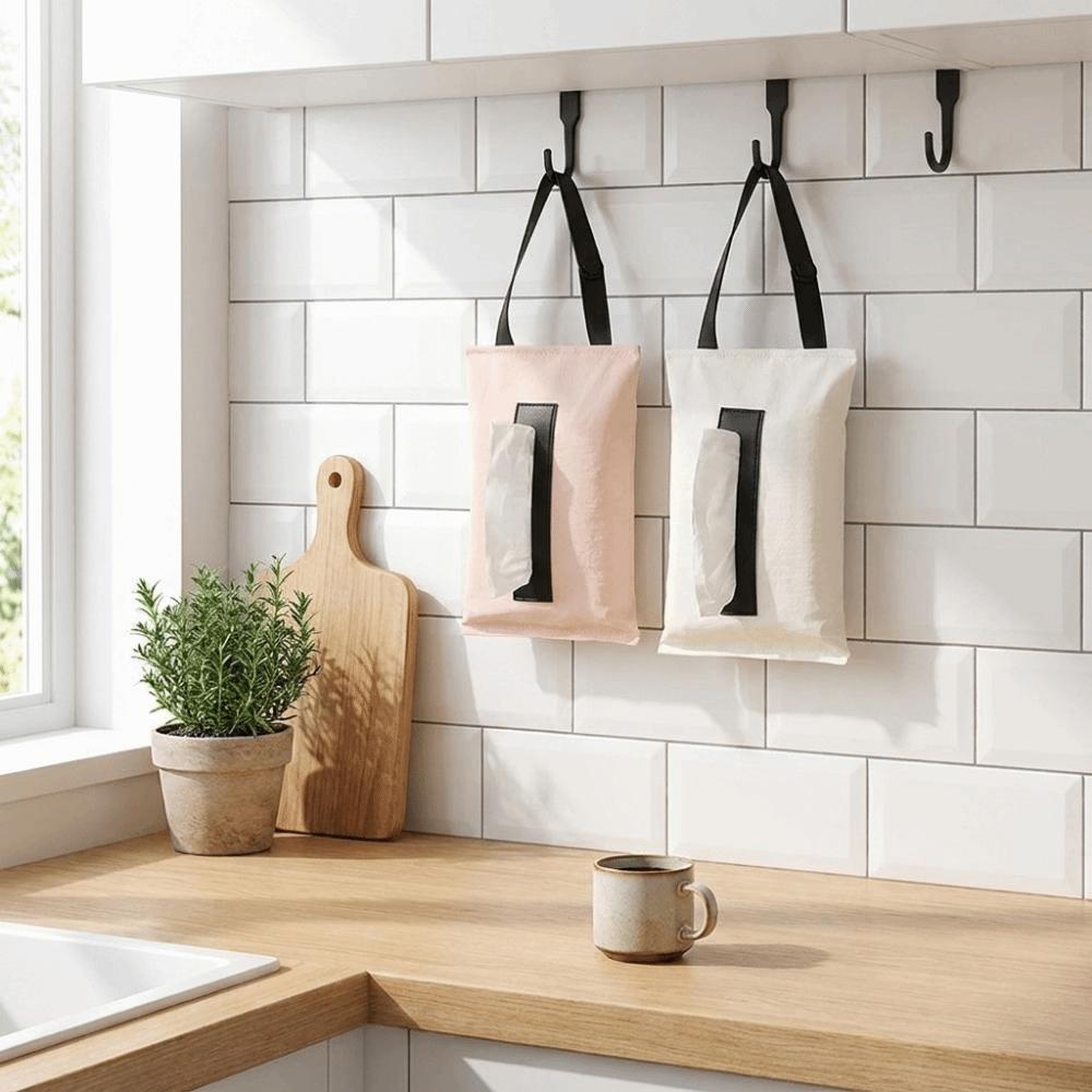 Foldable Hanging Tissue Box Reusable Napkin Holder Car Tissue Dispenser Standard Size Tissue