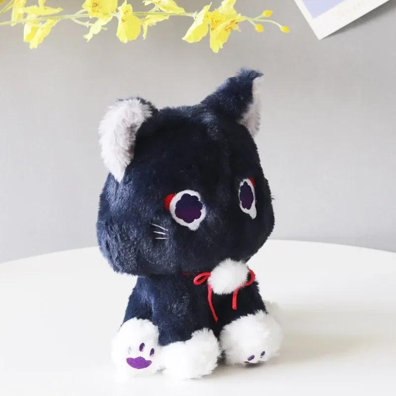 Игра Genshin, черный скарамуш, кот, пушистый удар, странник, домашнее животное, плюшевые игрушки, кукла для косплея, мягкая подушка, подарок для детей