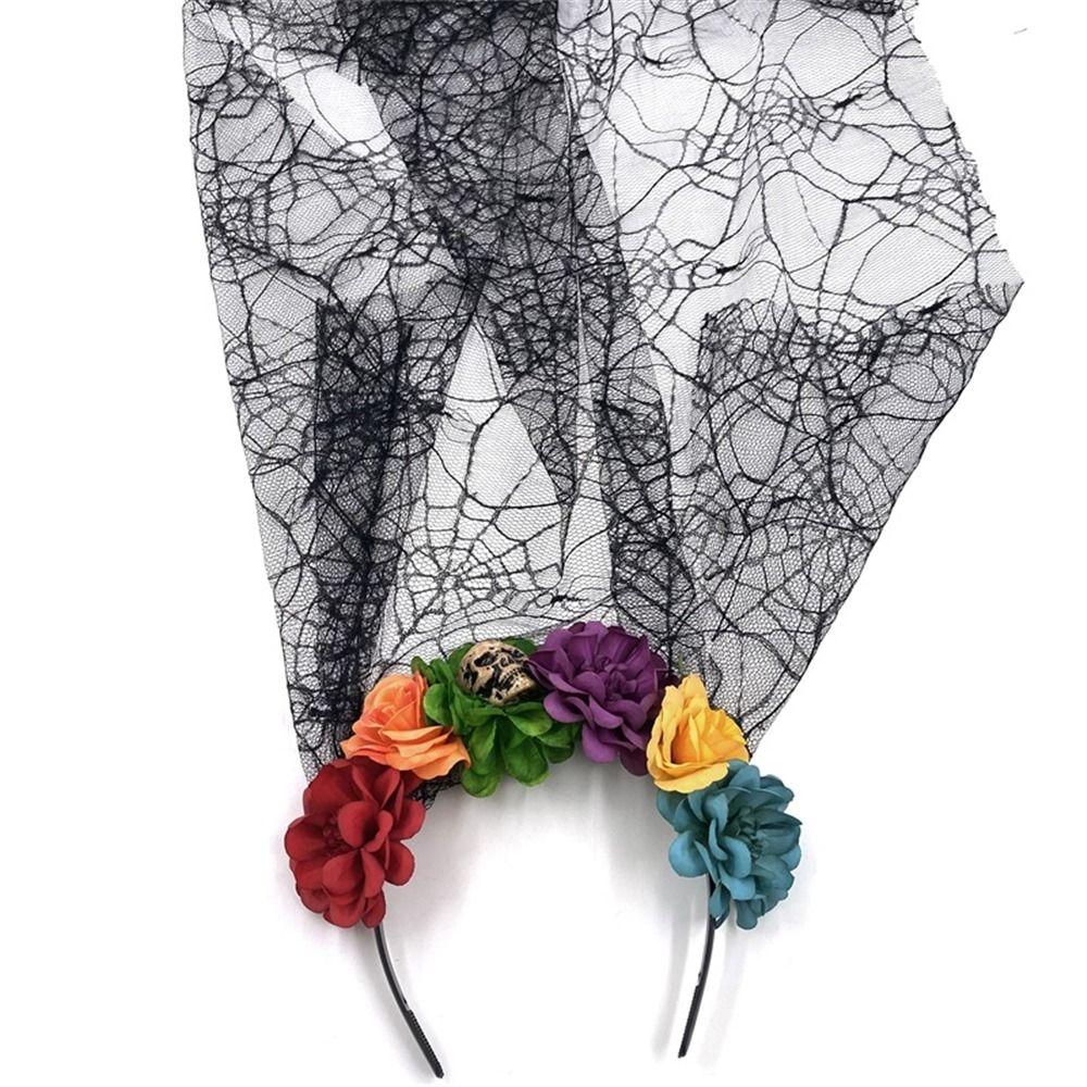 Бохо Хэллоуин Роза Ободок для волос День мертвых Цветочный головной убор для вечеринки, костюма, свадьбы