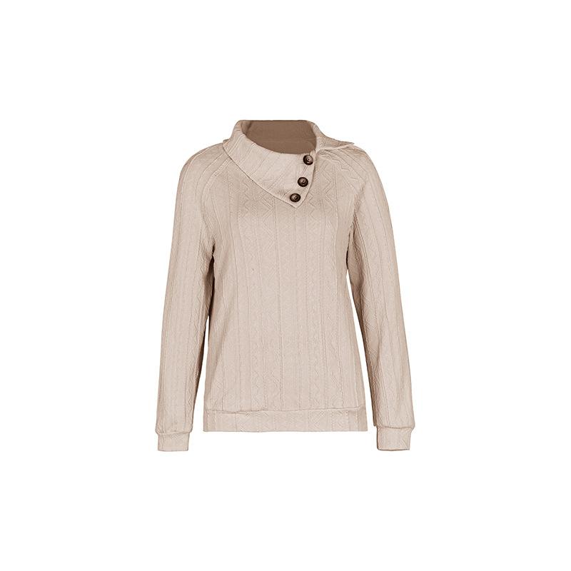 Весенне-осенняя женская блузка, однотонная толстовка с нерегулярными лацканами, топы с длинными рукавами