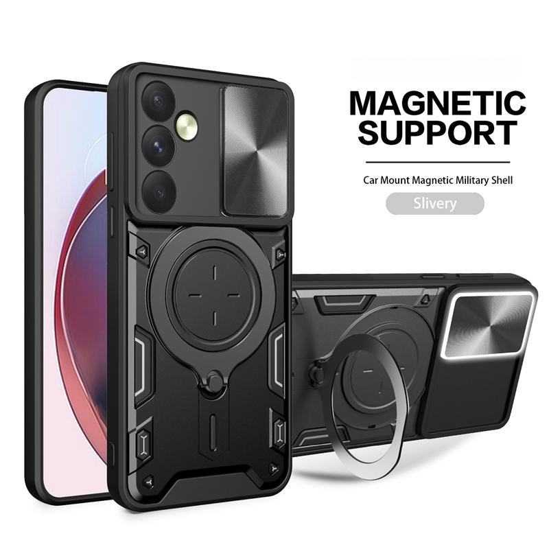 For Samsung Galaxy A15 A35 A55 5G Case Armor Slide Camera Lens Protect Cover For Samsung A55 A 15 35 55 Magnet Holder Ring Cover