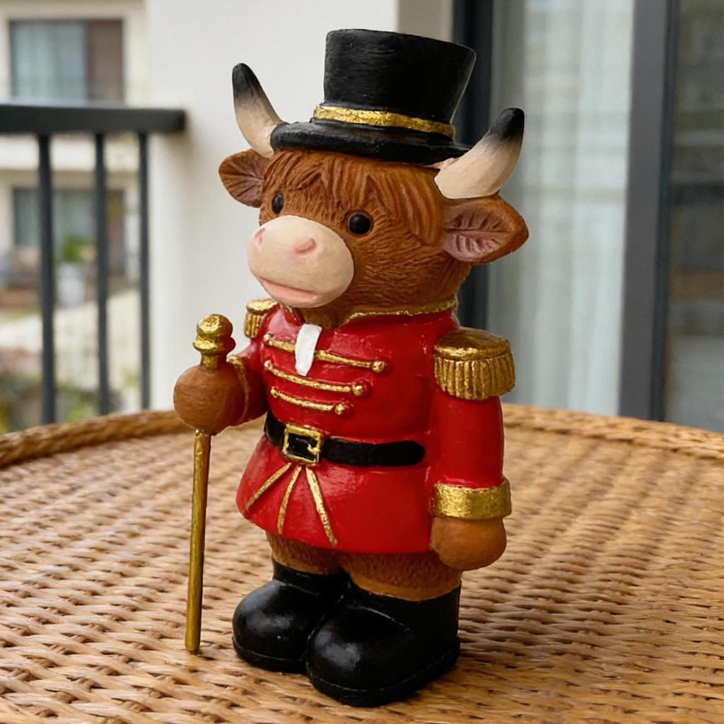 Смола Щелкунчик Рождественский Декор Забавный Щелкунчик Корова Маленькие Фигурки Солдат Животное Декор Для Дома Гостиная Стол Полка