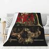 Персонализированные пледы с символикой трэш-метал группы Slayers, теплые фланелевые пледы для кровати, путешествий, дивана