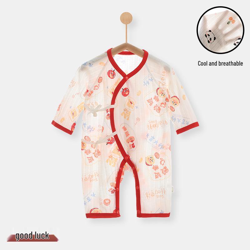 Летний хлопковый ромпер-монах с длинным рукавом и бабочкой для новорожденных