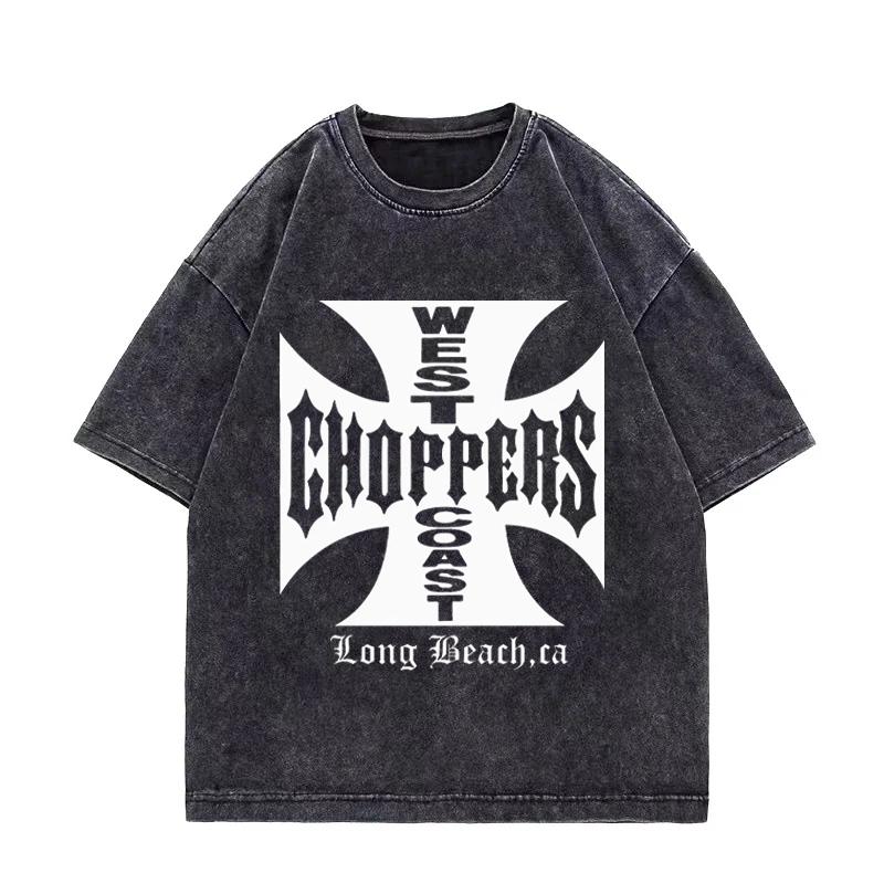 Футболка Paul Walker West Coast Choppers Винтажная стираная футболка Мужская Женская Хип-хоп уличная одежда Оверсайз с коротким рукавом Хлопковые футболки