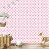 Dots wallpaper white with powder pink center for living room and bedroom 50x1000