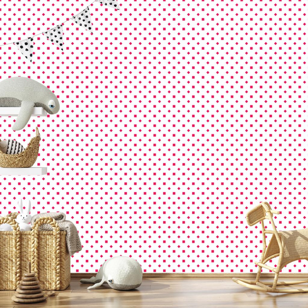Dots wallpaper white with powder pink center for living room and bedroom 50x1000