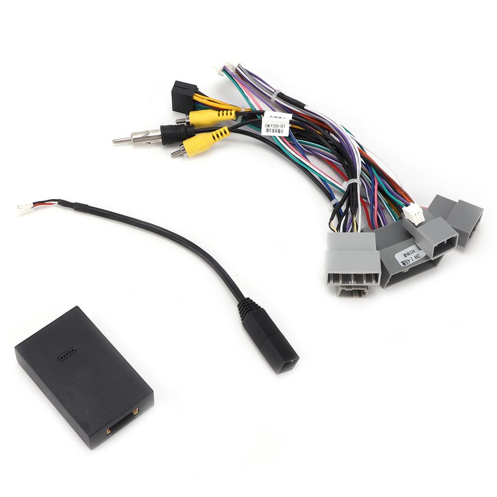 16Pin Audio Wire Harness Adapter Power Cable with Canbus Box for Android Replacement for CRV