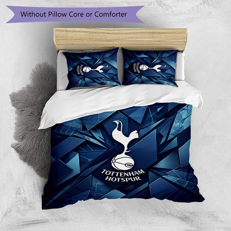 Tottenham Hotspur Pattern Printed 3PCS Bedding Set Soft Skin-Friendly Washable Duvet Cover & Pillowcases Set All Season Bedroom