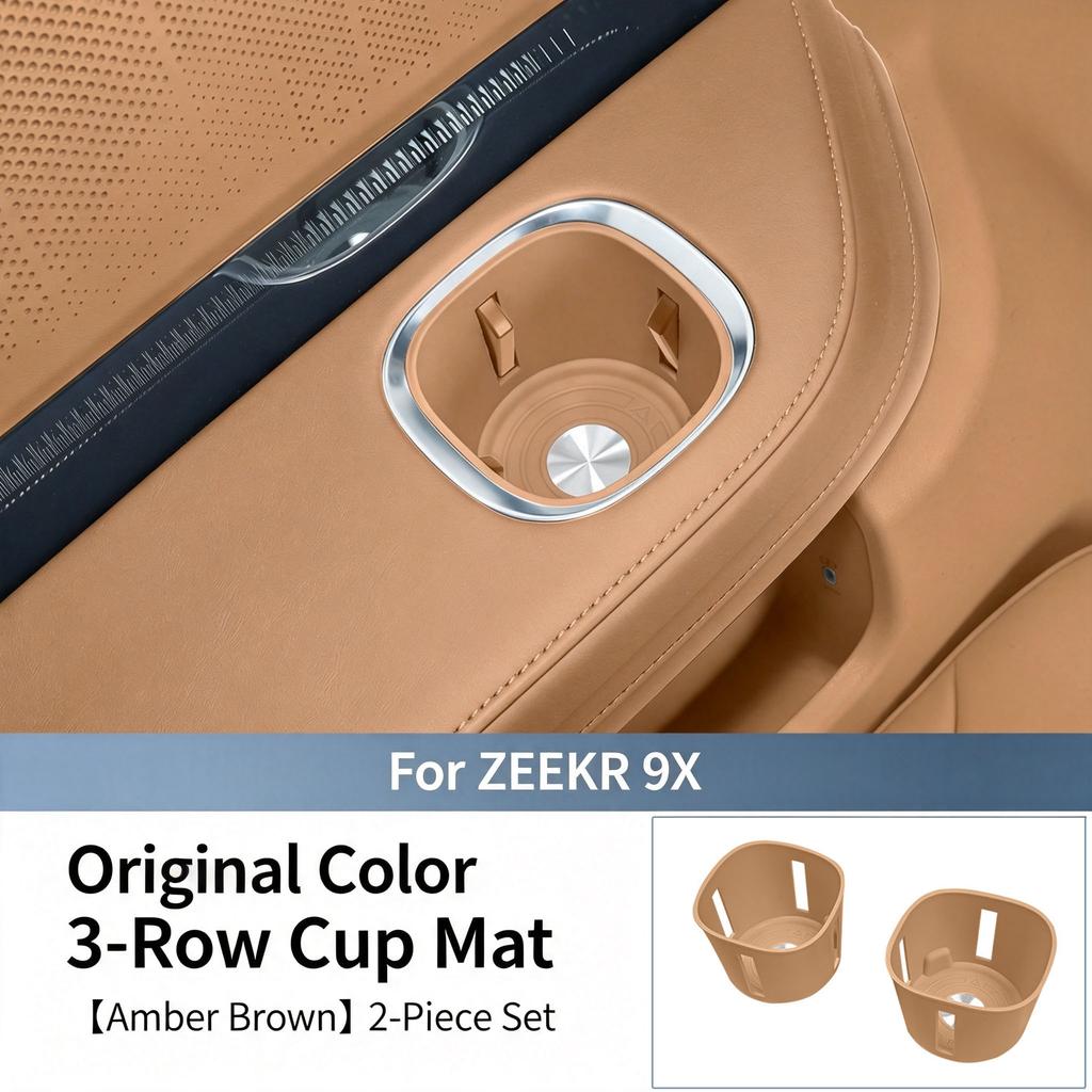 For Zeekr 9X Triple Drain Silicone Cup Mat, Protective Anti-Scratch Anti-Slip Accessories for Cup Mats Modification