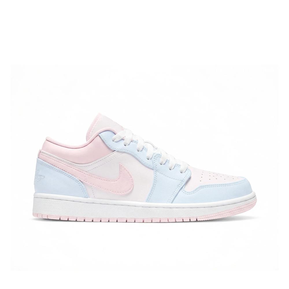 Jordan Air Jordan 1 Top Grain Cow Leather Low top Vintage Basketball Shoes Unisex Blue Pink Balloons 553560-614(Team1276-)